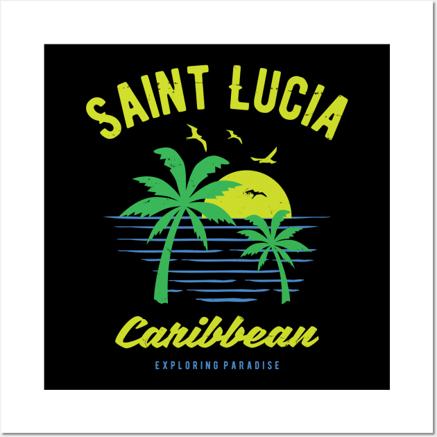 Saint Lucia Caribbean Paradise Gift and Souvenir Wall Art by shirtonaut